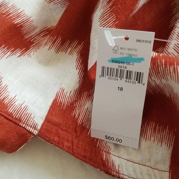 Banana Republic womens linen blend cropped crossover tank sz 18 - Picture 3 of 7